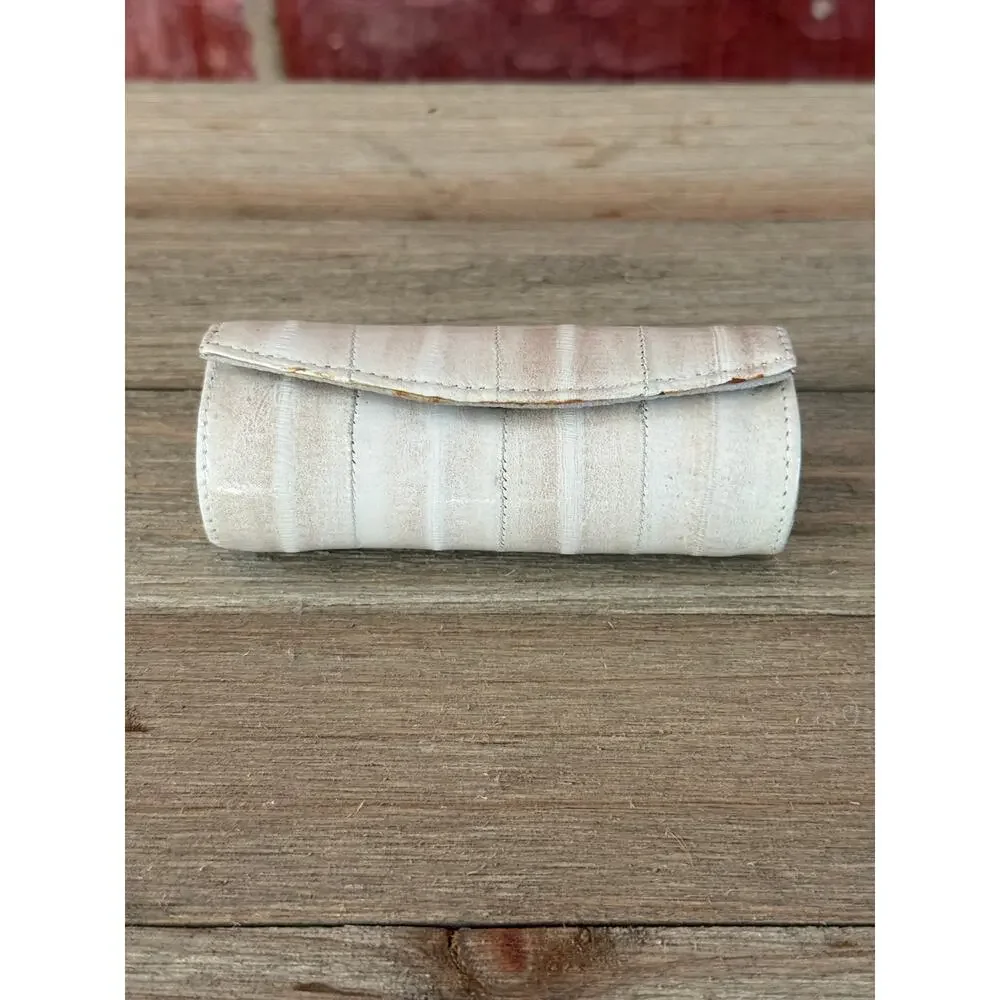 Vintage Genuine Eel Skin Lipstick Case & Coin Pouch Set Made in Korea